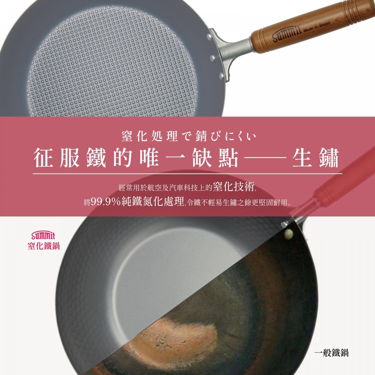 Summit 🇯🇵日本燕三条製鐵流[改善生鏽] 頂級窒化鐵鍋系列 格仔錘紋煎鍋 