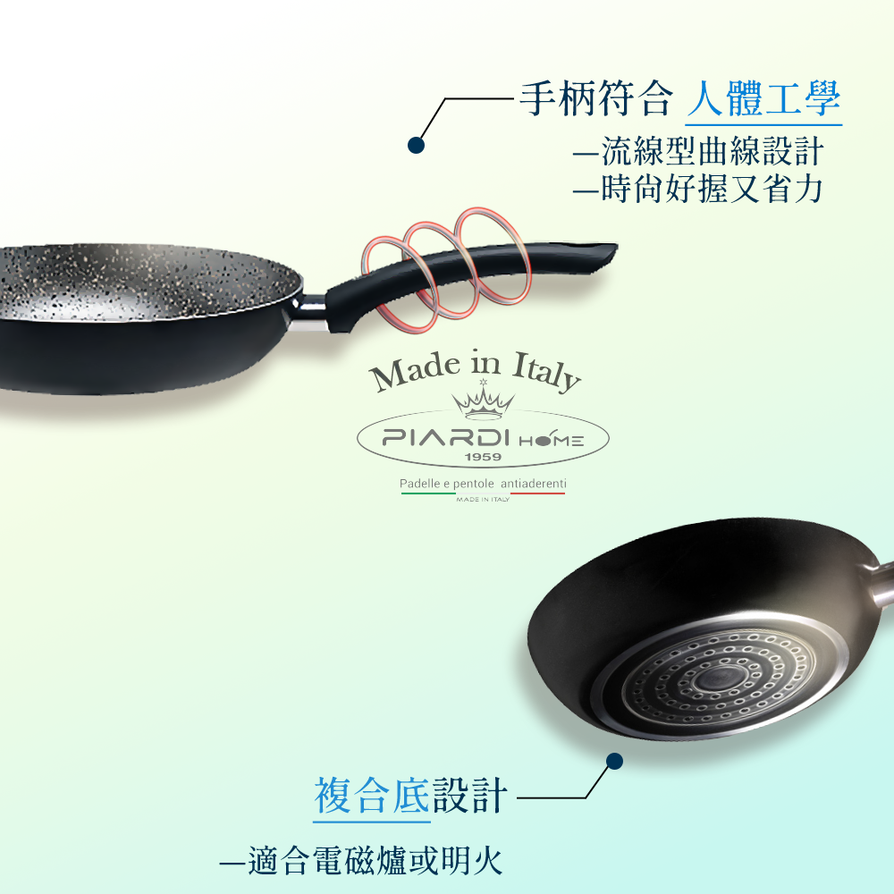 PIARDI HOME意大利製 七層複合鋁鋼易潔煎鍋易潔鑊