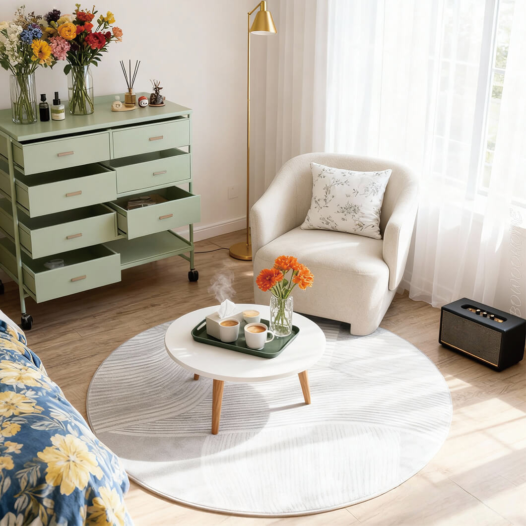 ラグ 円形 北欧 おしゃれ カーペット 短毛 シンプル ファッション ラグマット 洗える 掃除簡単 四季通用