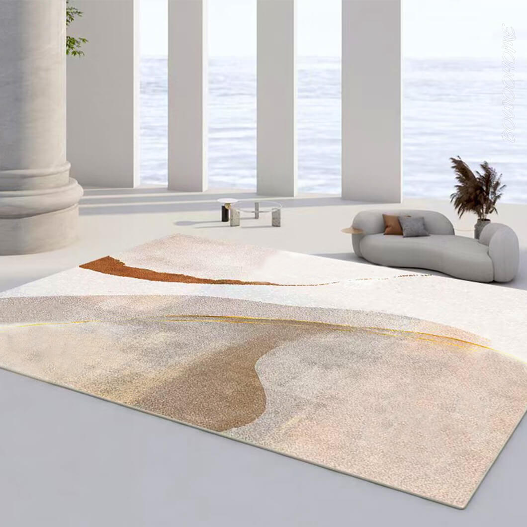 BowooHome ラグ 北欧 シンプル 短毛 ファッション おしゃれ カーペット 長方形 ラグマット 洗える 掃除簡単 滑り止め付き 四季通用