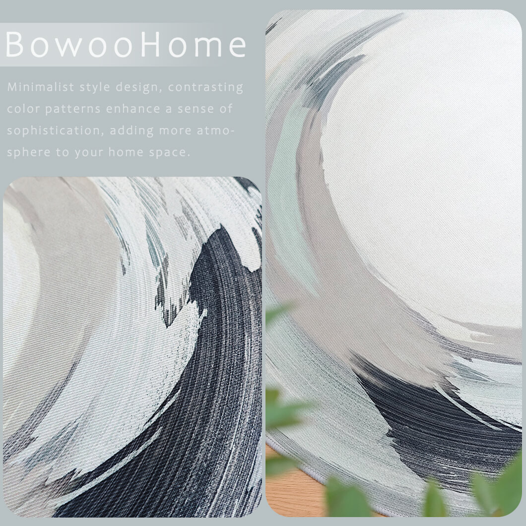 BowooHome ラグ ラグマット 北欧 円形 おしゃれ 毛足ない カーペット 平坦の表面 薄い 掃除簡単 洗える 滑り止め付き 四季通用