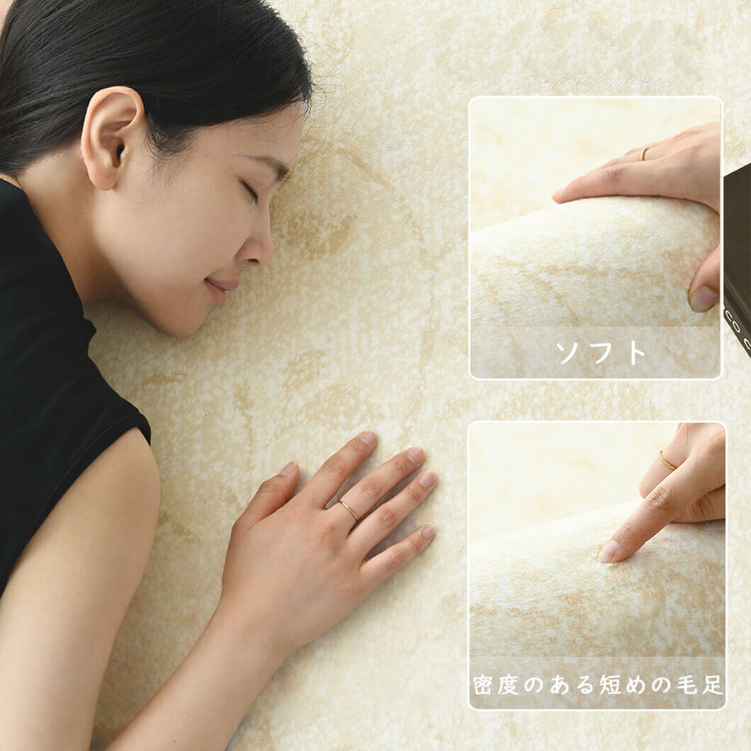 BowooHome ラグ 楕円形 変形 北欧 おしゃれ カーペット 洗える 短毛 ラグマット 掃除簡単 滑り止め付き 四季通用