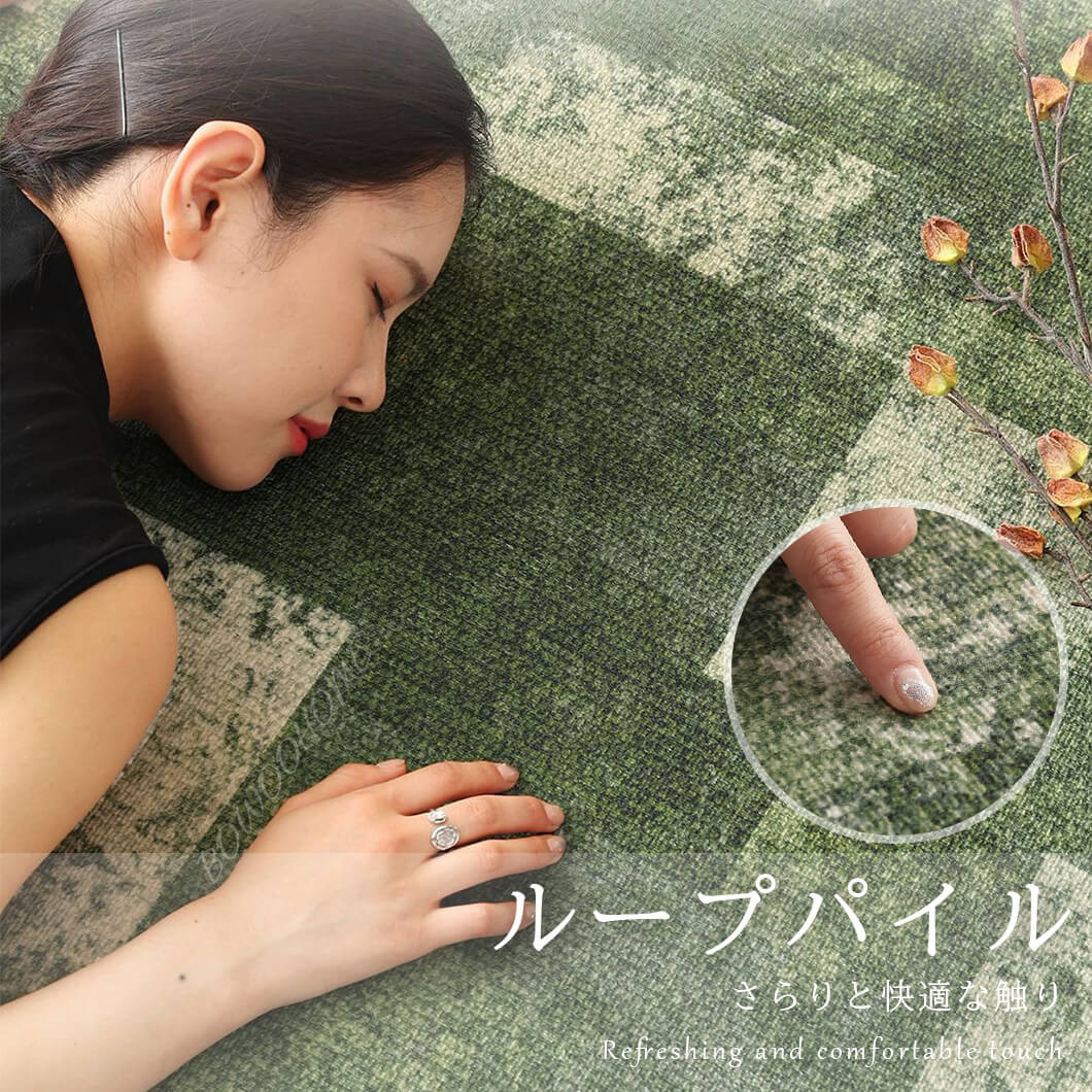 BowooHome ラグマット 平坦 北欧 シンプル ファッション さらさらした触り 掃除簡単 おしゃれ ラグ カーペット 洗える 滑り止め付き 四季通用