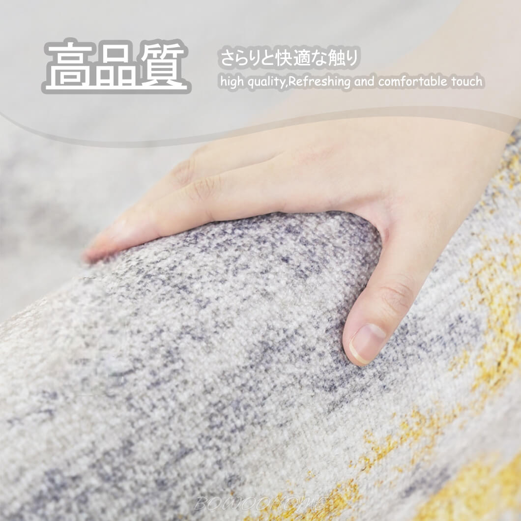 BowooHome ラグマット 平坦 北欧 シンプル ファッション さらさらした触り おしゃれ ラグ カーペット 掃除簡単 洗える 滑り止め付き 四季通用