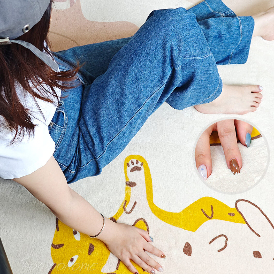 BowooHome ラグ 円形 おしゃれ 可愛い 子供部屋 シンプル 短毛 カーペット ラグマット 洗える 掃除簡単 滑り止め付き 四季通用