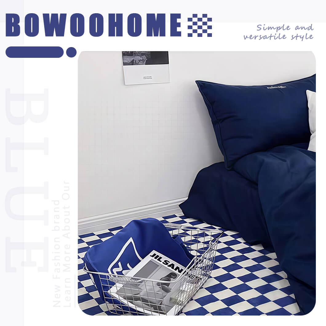 BowooHome ラグ チェック柄 短毛 シンプル おしゃれ 長方形 カーペット 北欧 ラグマット 洗える 掃除簡単 四季通用