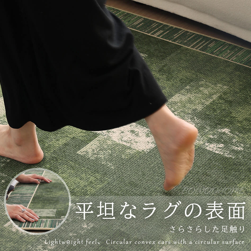 BowooHome ラグマット 平坦 北欧 シンプル ファッション さらさらした触り 掃除簡単 おしゃれ ラグ カーペット 洗える 滑り止め付き 四季通用