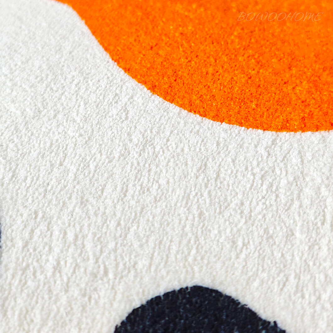 BowooHome ラグ 円形 変形 可愛い 短毛 ねこ 子供部屋 ラグマット カーペット 洗える 掃除簡単 四季通用