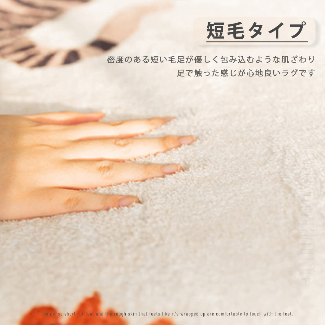 BowooHome 可愛い 円形 ラグ カーペット 短絨 ラグマット 滑り止め付き 掃除易い 床暖房対応 オールシーズン
