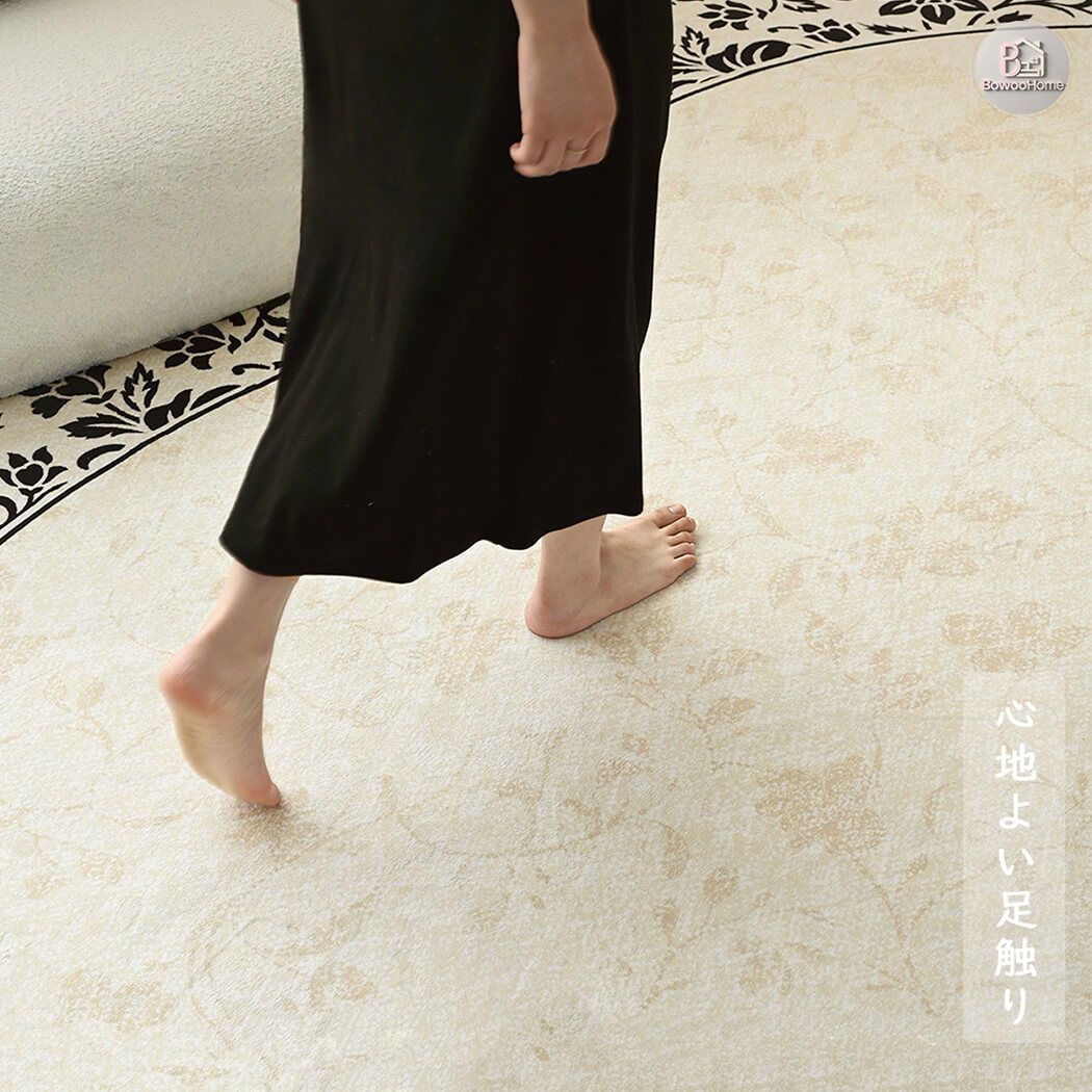 BowooHome おしゃれ ラグ 楕円形 変形 ラグマット 北欧 カーペット 短絨 洗える 掃除やすい 滑り止め付き 春夏秋冬使える