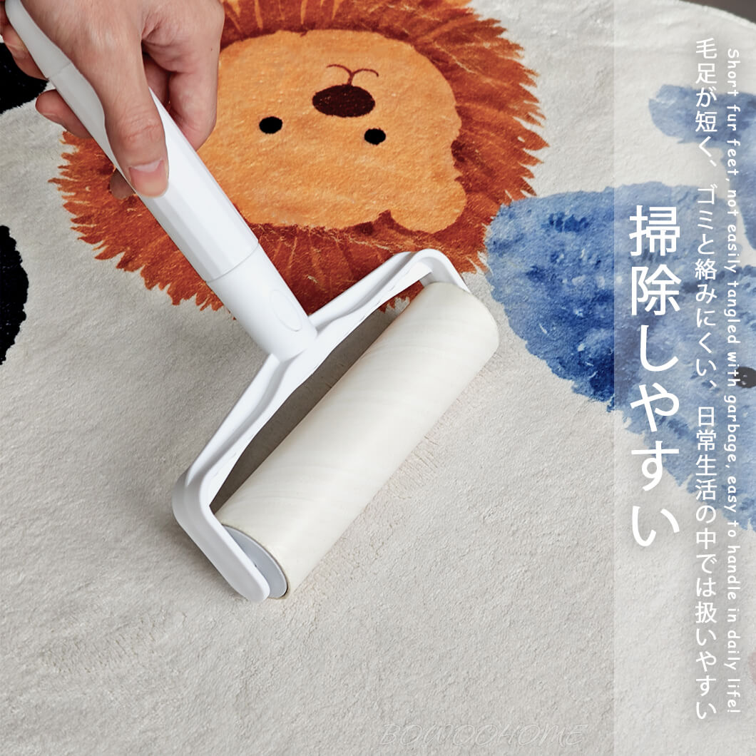 BowooHome ラグ 円形 おしゃれ 可愛い 短毛 子供部屋 カーペット ラグマット 洗える 掃除簡単 滑り止め付き 四季通用