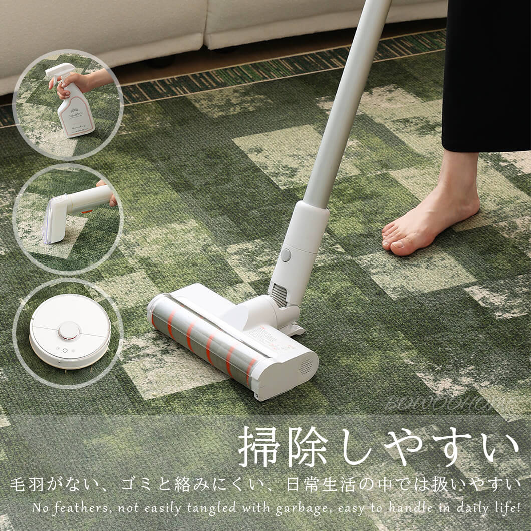 BowooHome ラグマット 平坦 北欧 シンプル ファッション さらさらした触り 掃除簡単 おしゃれ ラグ カーペット 洗える 滑り止め付き 四季通用