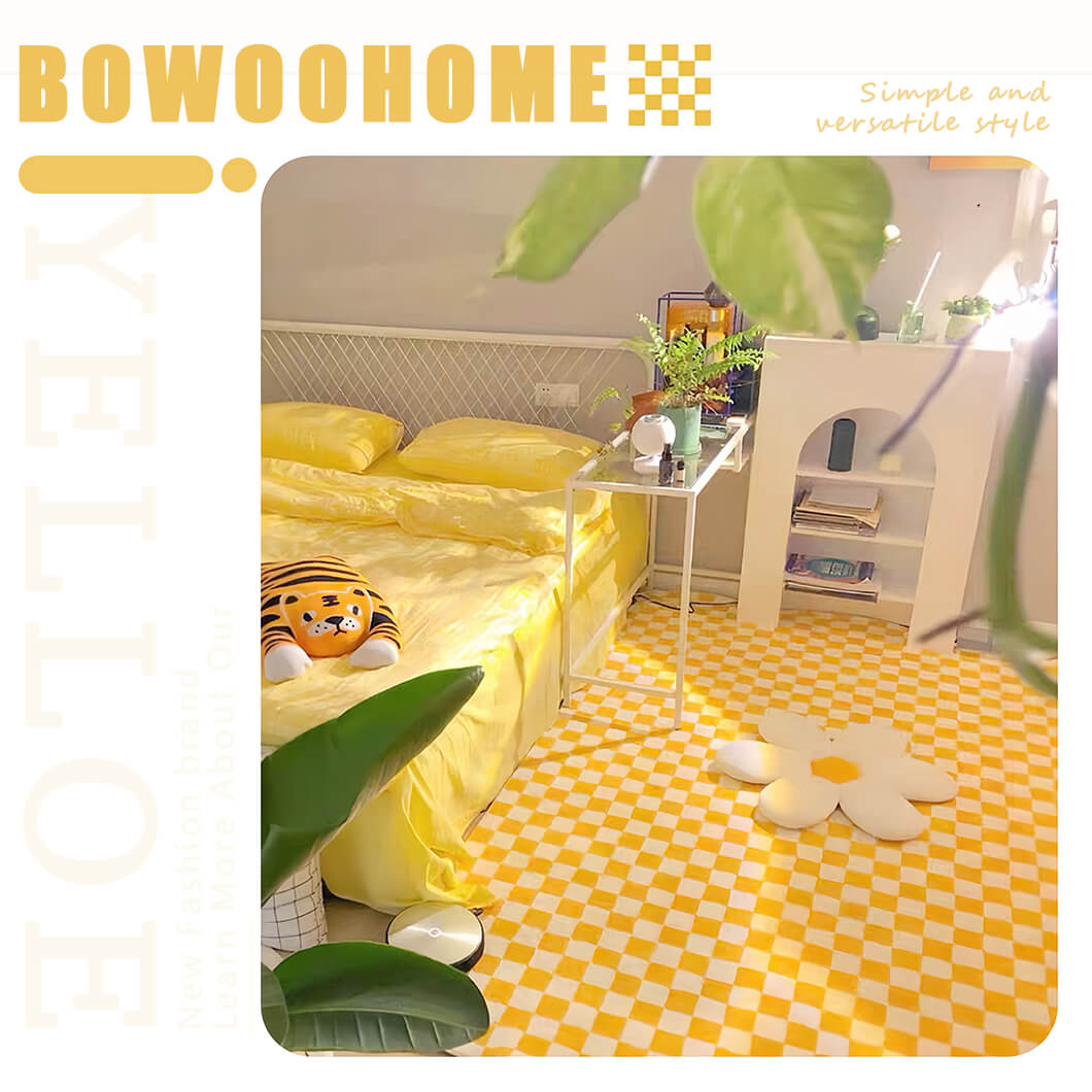 [Copy]BowooHome ラグ チェック柄 短毛 シンプル 長方形 おしゃれ カーペット 北欧 ラグマット 洗える 掃除簡単 四季通用