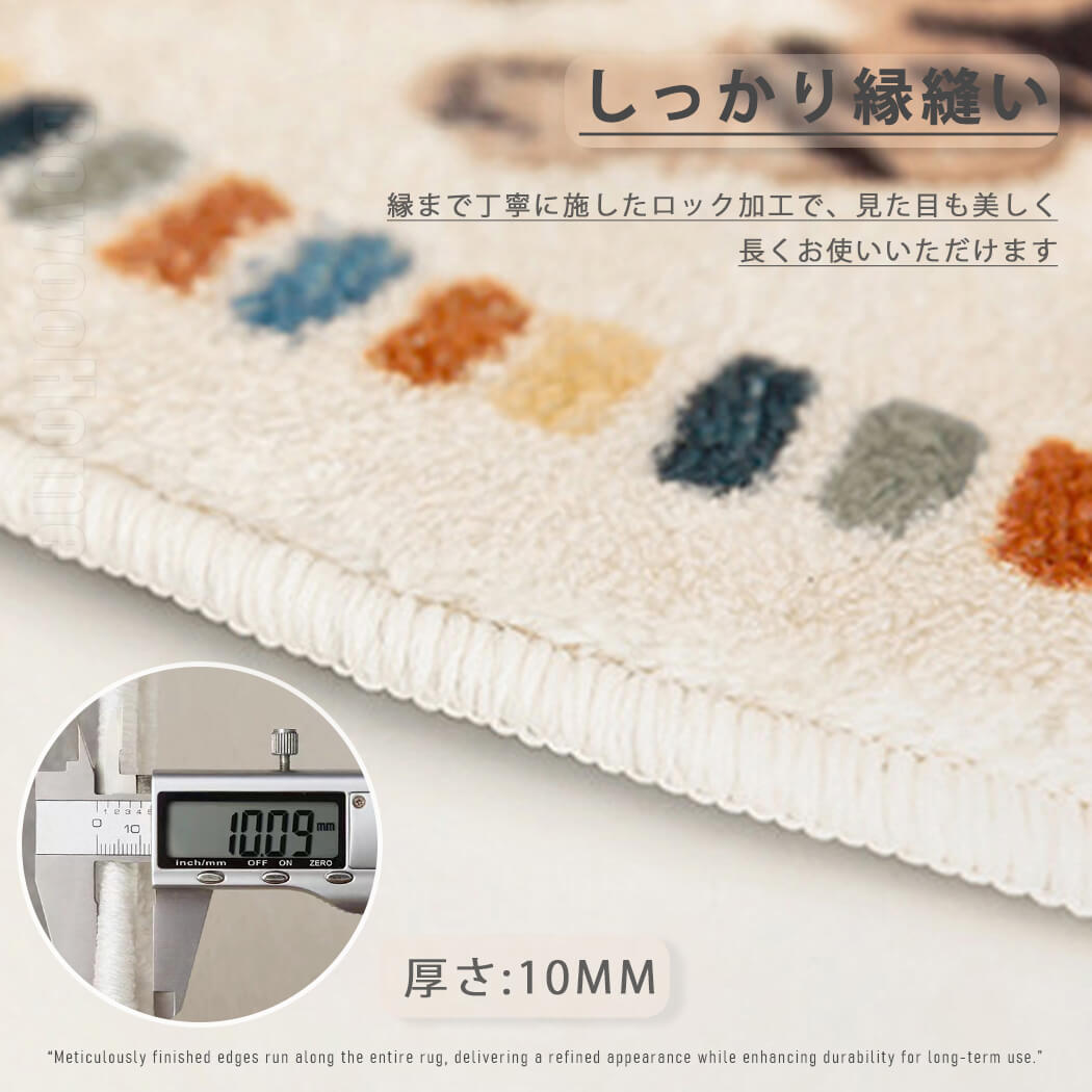 BowooHome 可愛い 円形 ラグ カーペット 短絨 ラグマット 滑り止め付き 掃除易い 床暖房対応 オールシーズン