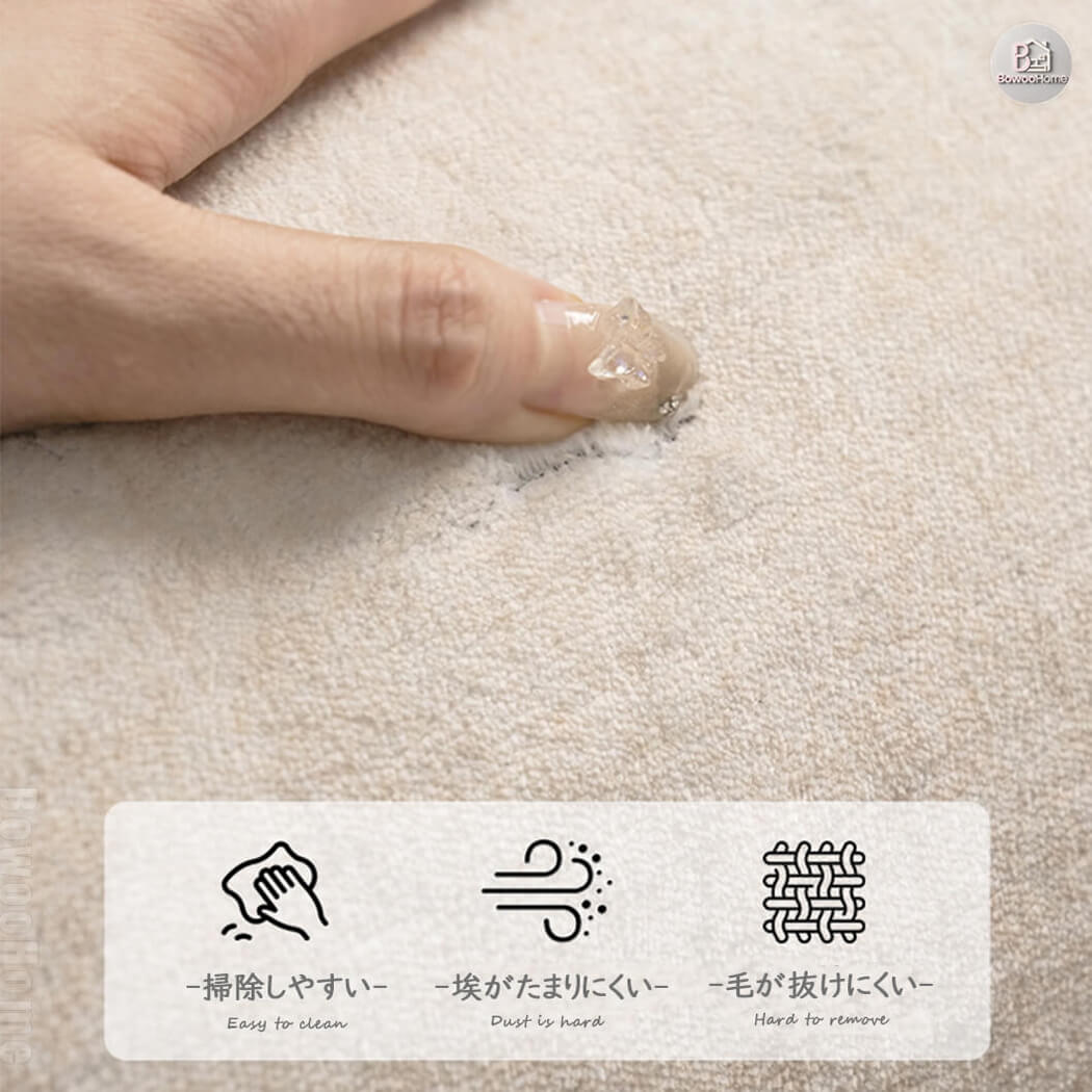 BowooHome おしゃれ ラグ 円形 カーペット 洗える 短絨 ラグマット 掃除やすい 滑り止め付き オールシーズン使える