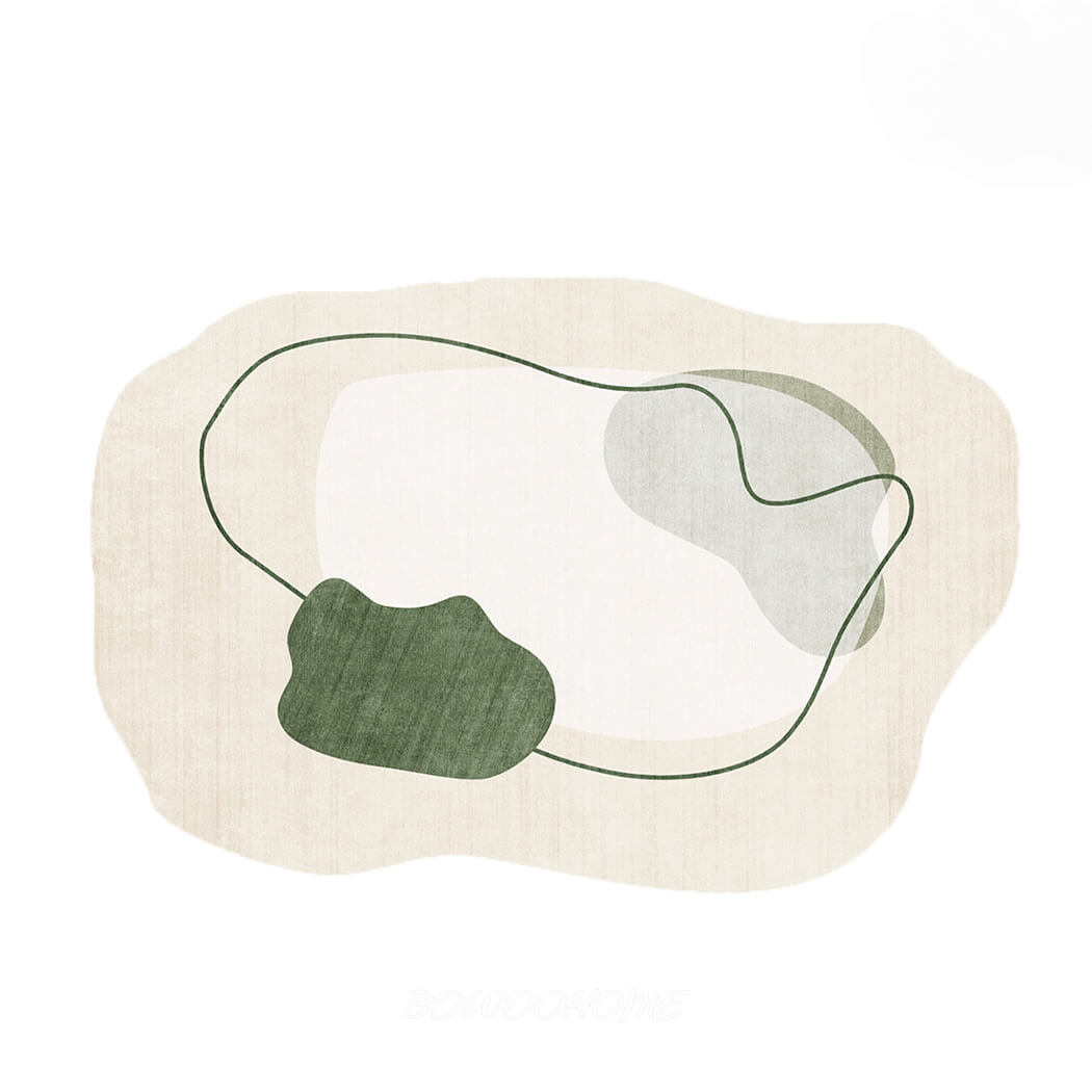 BowooHome ラグ カーペット 不規則 楕円形 ボア ラグマット 洗える おしゃれ ラグ 短い毛足 絨毯 滑り止め付き 掃除易い 床暖房対応 オールシーズン