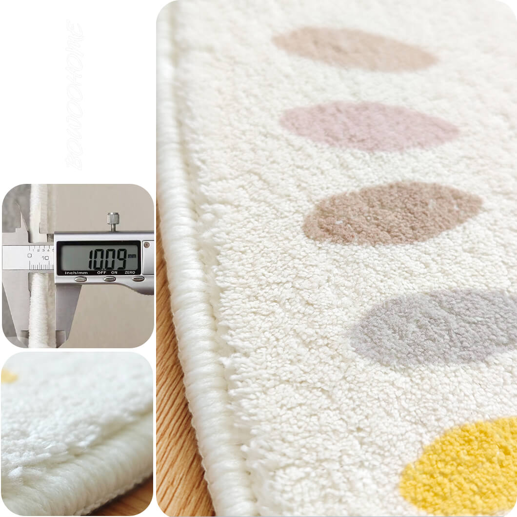 BowooHome ラグ 円形 おしゃれ 可愛い 子供部屋 シンプル 短毛 カーペット ラグマット 洗える 掃除簡単 滑り止め付き 四季通用