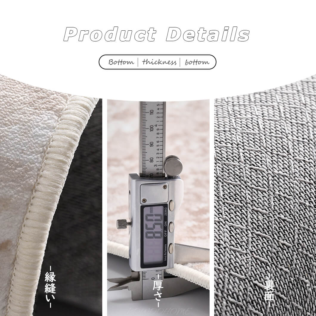 BowooHome ラグ 円形 おしゃれ カーペット 短毛 北欧 洗える ラグマット シンプル 掃除簡単 滑り止め付き 四季通用