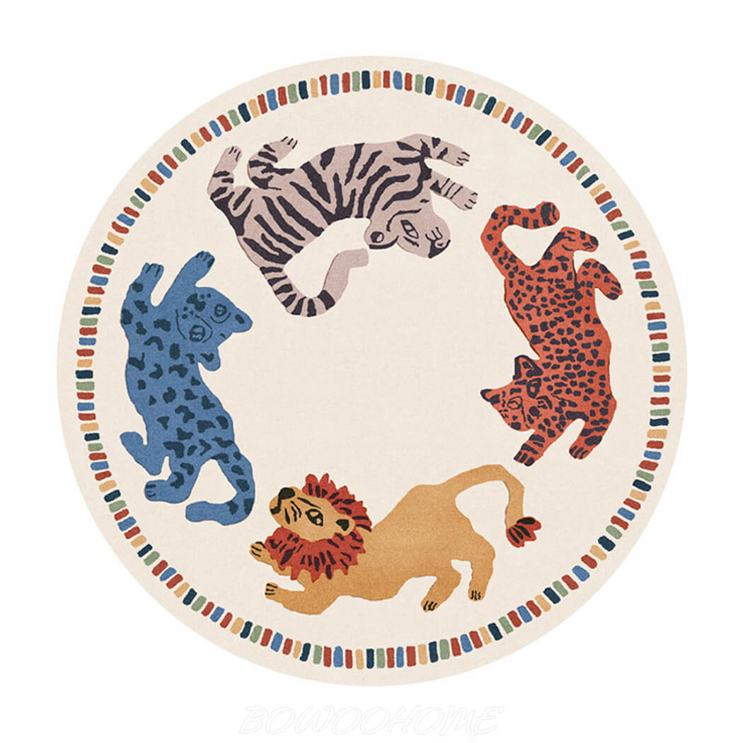 ラグ 円形 可愛い ラグマット 円形 カーペット 短い毛足 ボア 絨毯 洗える 厚め カーペット 滑り止め付き オールシーズン