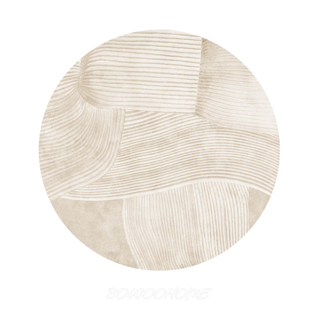 BowooHome ラグ 円形 おしゃれ 北欧 シンプル 短毛 カーペット ファッション ラグマット 洗える 掃除簡単 四季通用