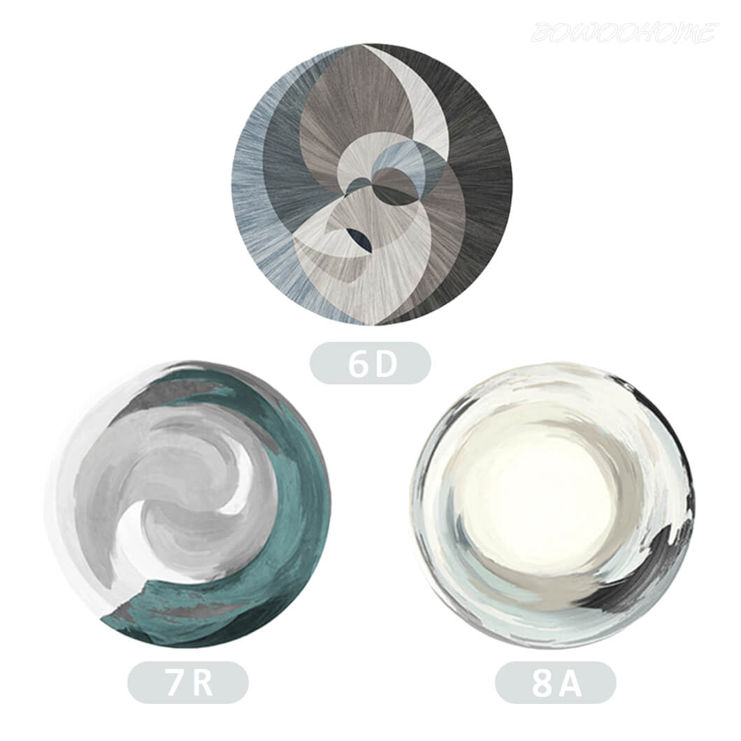 BowooHome ラグ ラグマット 北欧 円形 おしゃれ 毛足ない カーペット 平坦の表面 薄い 掃除簡単 洗える 滑り止め付き 四季通用