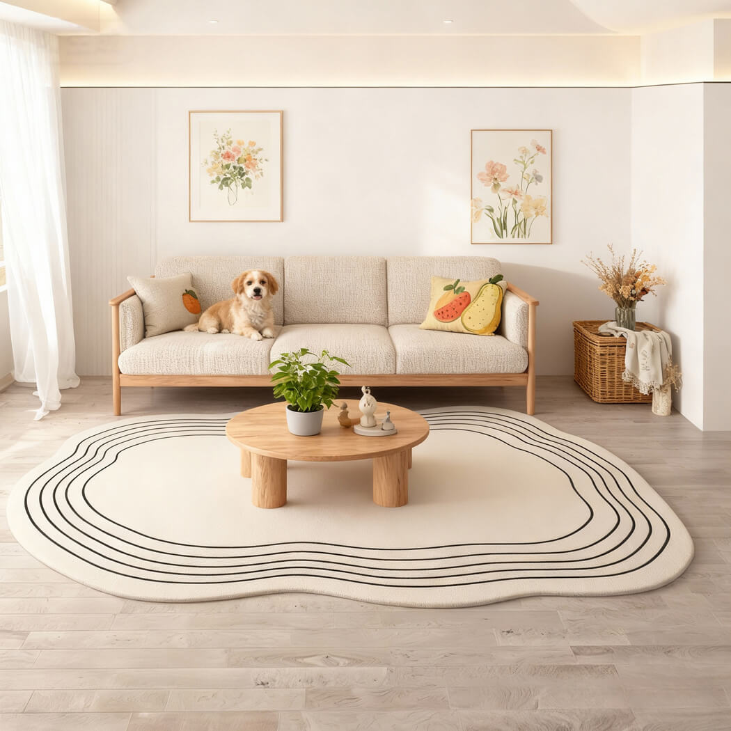 ラグ おしゃれ 楕円形 ラグマット カーペット 洗える 短い毛足 厚め 絨毯 滑り止め付き 掃除易い 床暖房対応 オールシーズン