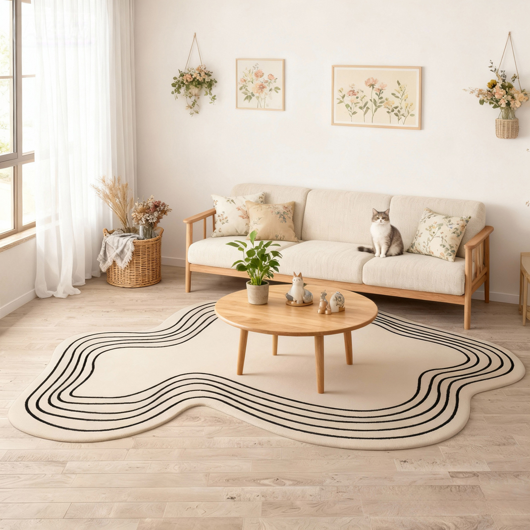 ラグ おしゃれ 楕円形 ラグマット カーペット 洗える 短い毛足 厚め 絨毯 滑り止め付き 掃除易い 床暖房対応 オールシーズン