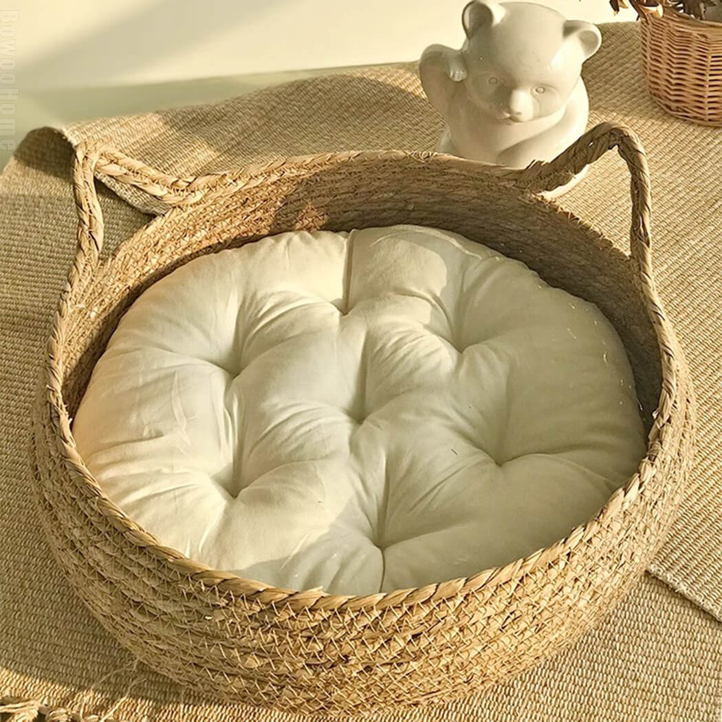 BowooHome ペットベッド 猫ベッド 犬ベッド 中型犬 小型犬 猫犬兼用 ふわふわ ペット用品 室内用 可愛い 猫 夏用 寝床 ペットクッション カワイイ