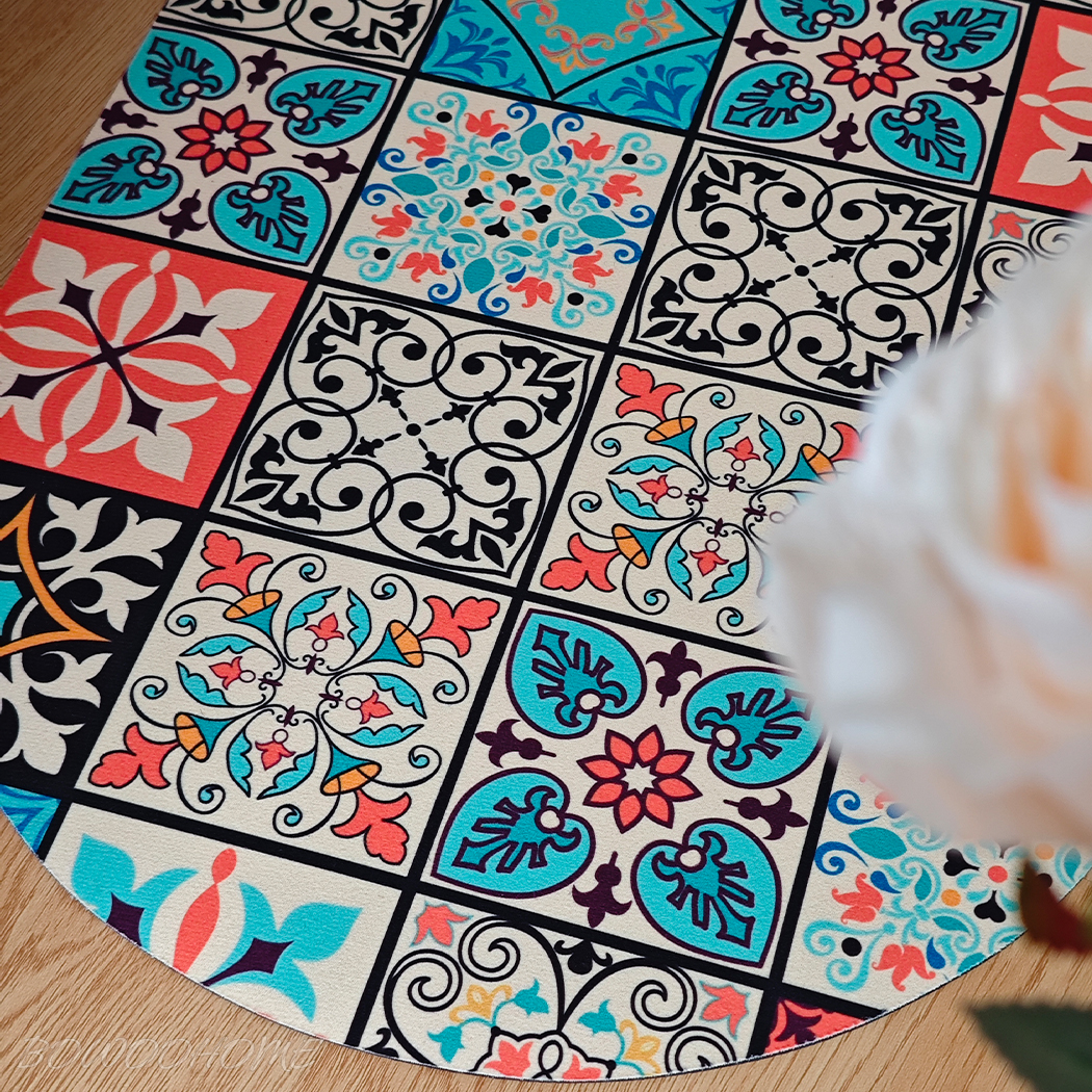 BowooHome バスマット ドアマット 吸水速乾 平らな表面 薄い 滑り止め付き キッチンマット 洗える 掃除しやすい