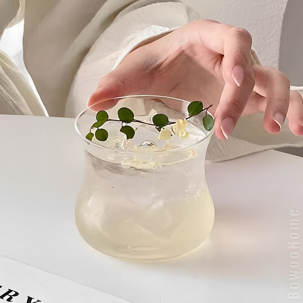 BowooHome グラス コーヒーカップ 耐熱 耐冷 ティーカップ ガラス シンプル オシャレ カップ 食洗器可 Coffee Cup お手入れ簡単