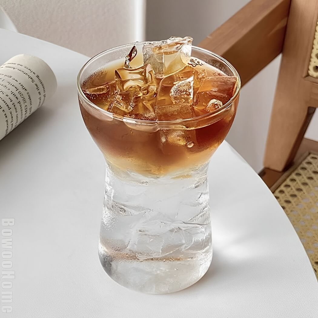 BowooHome グラス コーヒーカップ 耐熱 耐冷 ティーカップ シンプル オシャレ ガラス カップ 食洗器可 Coffee Cup お手入れ簡単