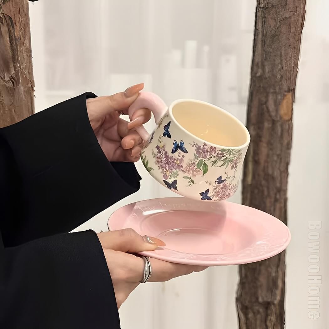 BowooHome コーヒーカップ ティーカップ コップ 磁器 家庭用 店舗用 ミルクティー 飲料 お茶 Coffee Cup 耐熱 耐冷 食洗器可 お手入れ簡単