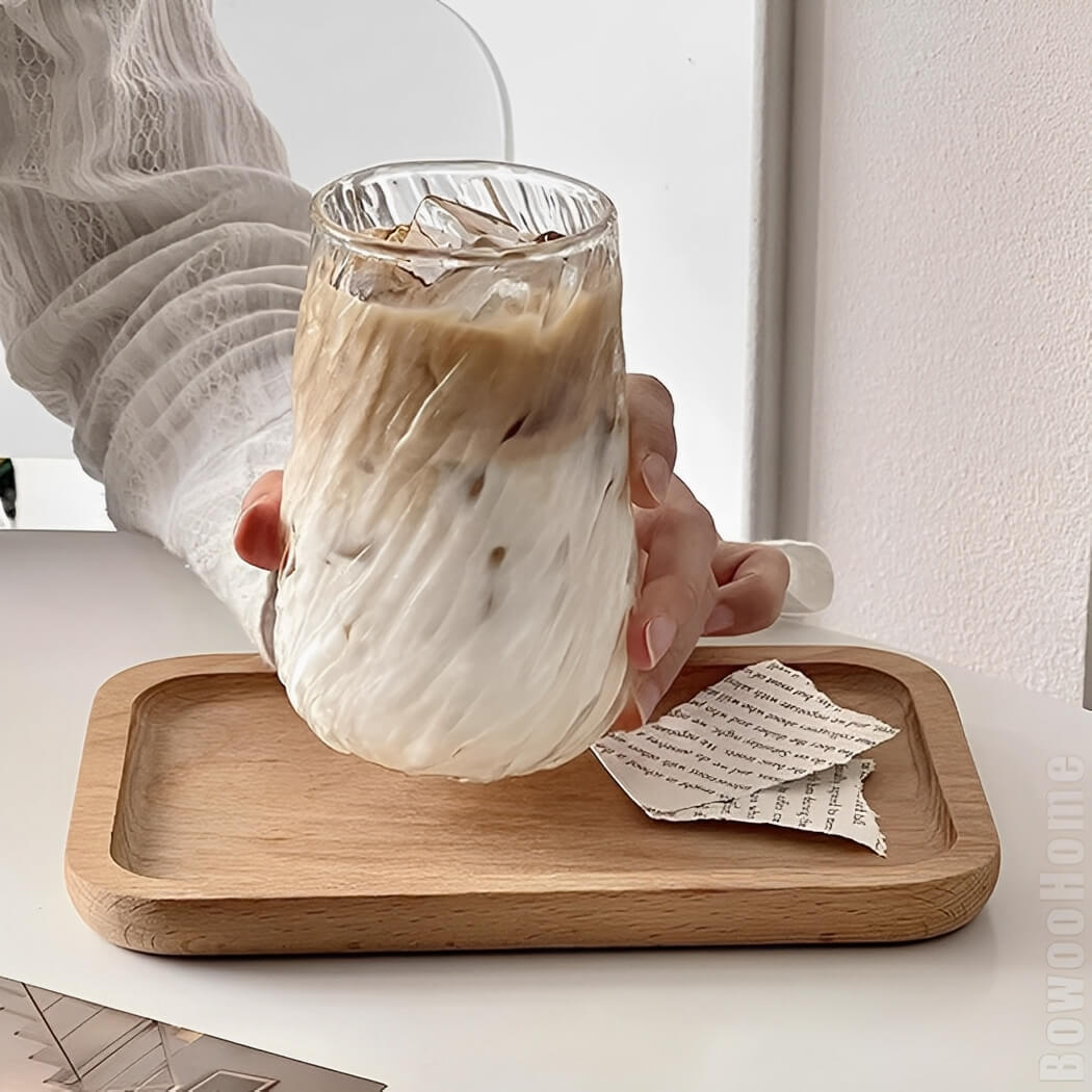 BowooHome グラス コーヒーカップ 耐熱 耐冷 ガラス オシャレ ティーカップ カップ 食洗器可 Coffee Cup お手入れ簡単