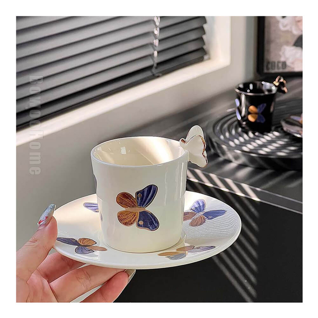 BowooHome マグカップ コーヒーカップ 磁器 ティーカップ シンプル オシャレ 耐熱 耐冷 Coffee Cup カップ お手入れ簡単 食洗器可