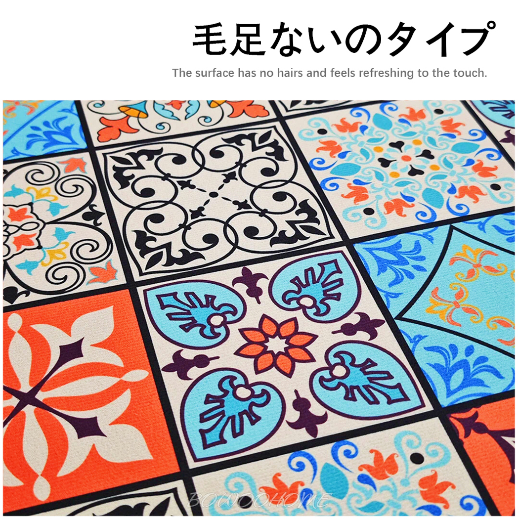 BowooHome バスマット ドアマット 吸水速乾 平らな表面 薄い 滑り止め付き キッチンマット 洗える 掃除しやすい
