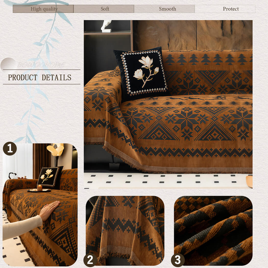 BowooHome ソファーカバー マルチカバー ソファ毛布 両面使用 おしゃれ 保護カバー 1人掛け～5人掛け対応 洗える ソファカバー 犬猫対策 防塵 キズ防止 お手入れ簡単 汚れ防止