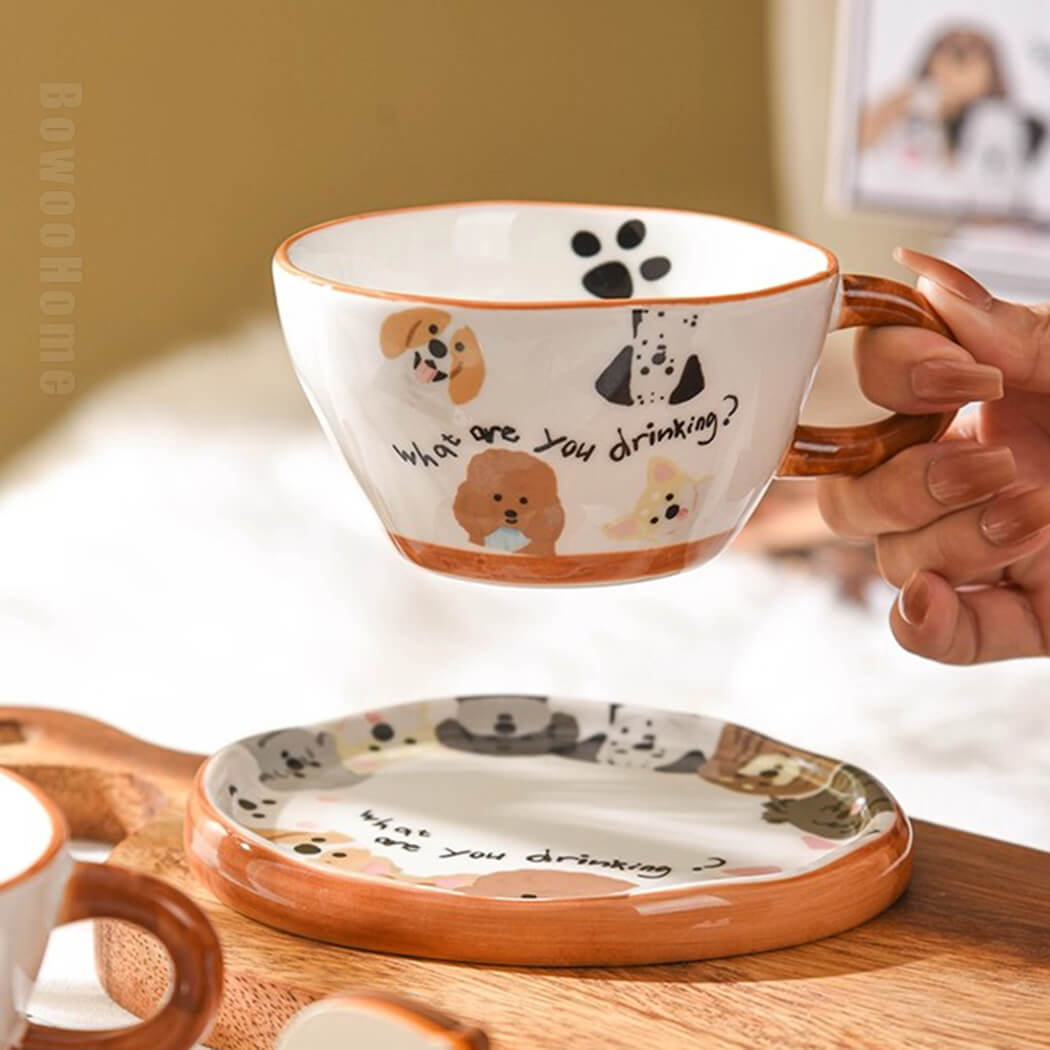 BowooHome コーヒーカップ 磁器 ティーカップ コップ 家庭用 店舗用 ミルクティー Coffee Cup 飲料 お茶 耐熱 耐冷 可愛い 食洗器可 お手入れ簡単
