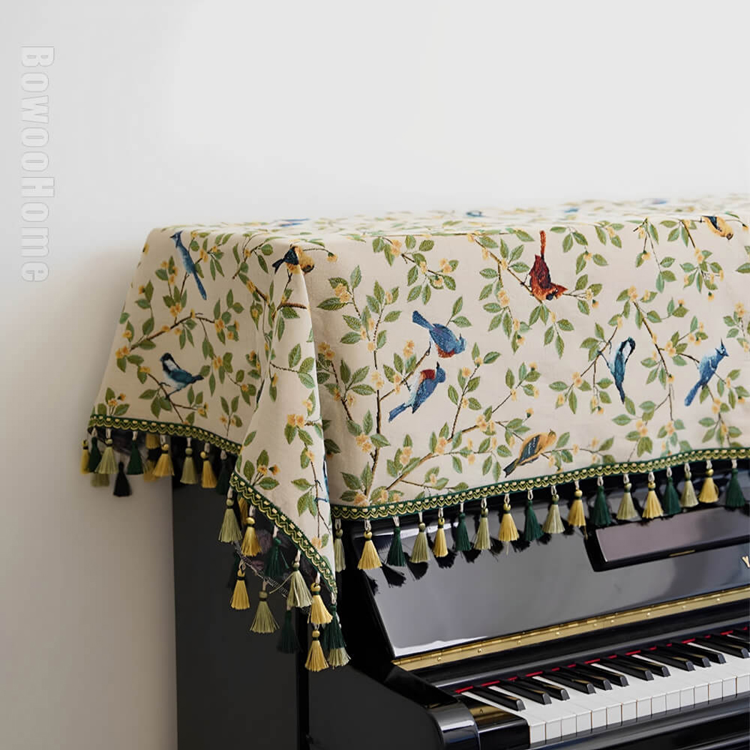 BowooHome ピアノカバー トップカバー 防塵カバー ピアノ 簡約 おしゃれ エレガント ピアノ保護 アップライトピアノカバー アップライトピアノをホコリや傷から保護するピアノカバー