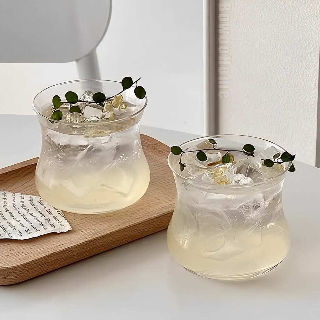 BowooHome グラス コーヒーカップ 耐熱 耐冷 ティーカップ ガラス シンプル オシャレ カップ 食洗器可 Coffee Cup お手入れ簡単