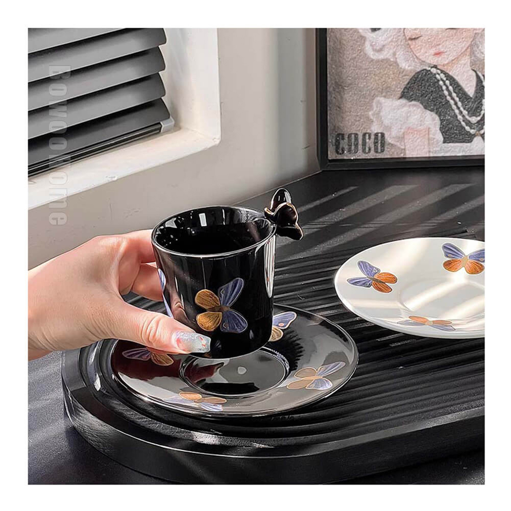 BowooHome マグカップ コーヒーカップ 磁器 ティーカップ シンプル オシャレ 耐熱 耐冷 Coffee Cup カップ お手入れ簡単 食洗器可