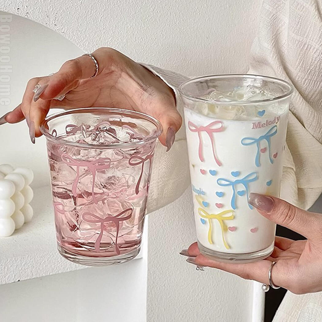 BowooHome グラス ガラスコップ コーヒー ティーコップ 耐熱 耐冷 食洗器可 お手入れ簡単 Coffee Cup