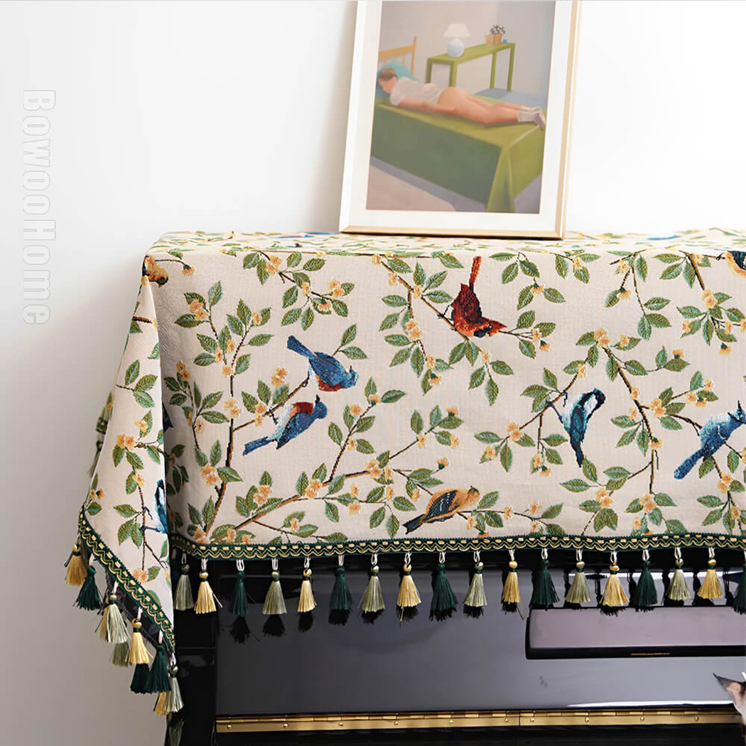 BowooHome ピアノカバー トップカバー 防塵カバー ピアノ 簡約 おしゃれ エレガント ピアノ保護 アップライトピアノカバー アップライトピアノをホコリや傷から保護するピアノカバー