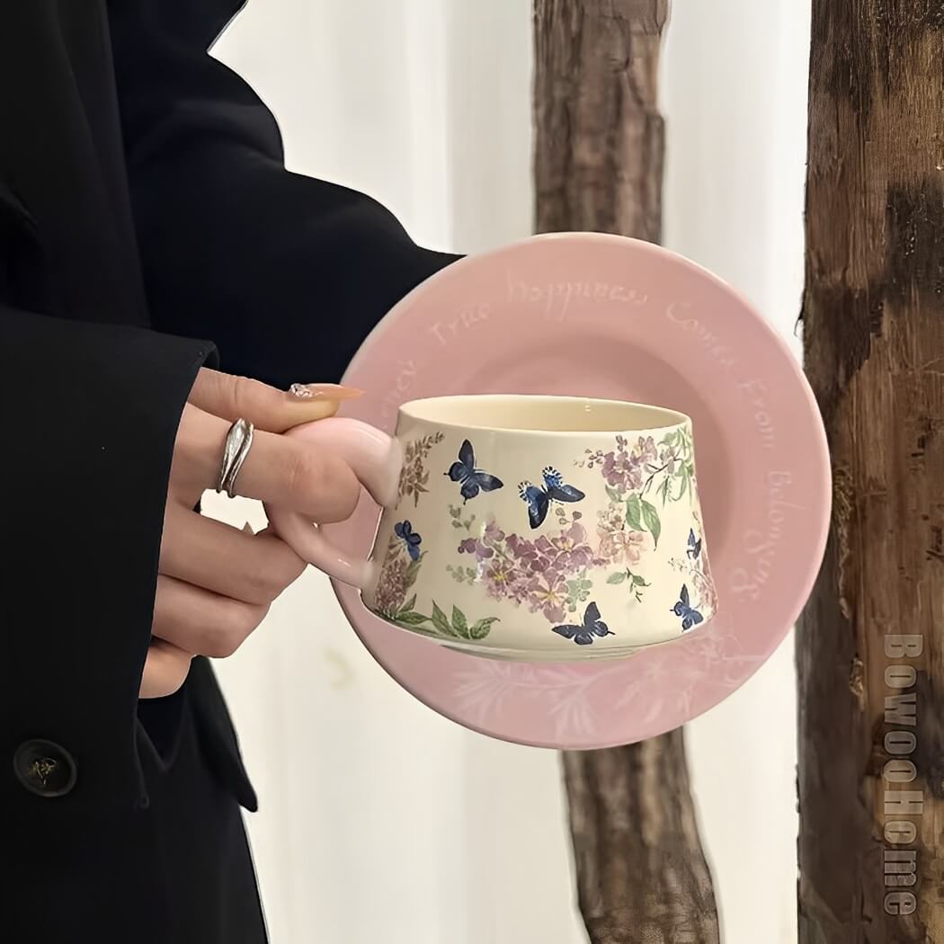 BowooHome コーヒーカップ ティーカップ コップ 磁器 家庭用 店舗用 ミルクティー 飲料 お茶 Coffee Cup 耐熱 耐冷 食洗器可 お手入れ簡単