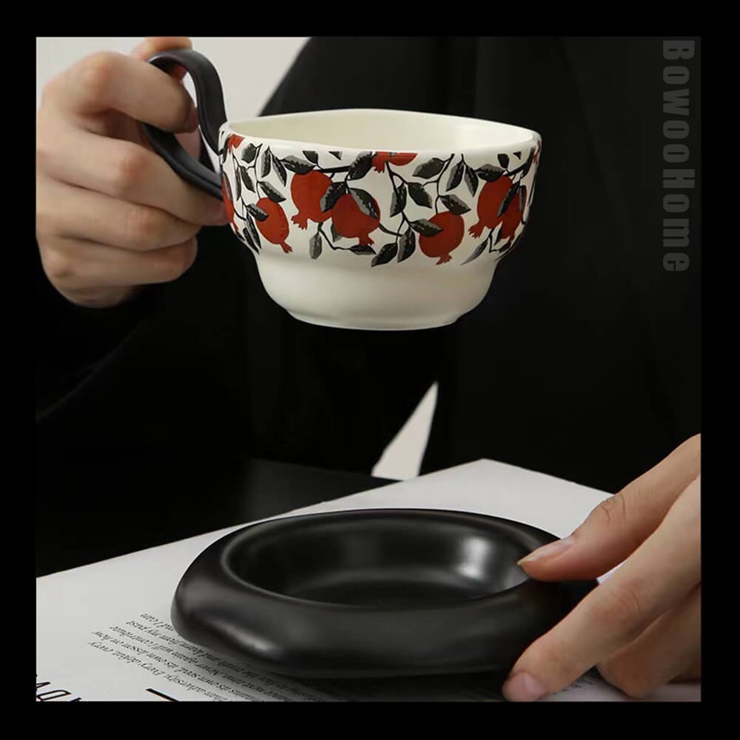 BowooHome マグカップ コーヒー カップ ティーカップ オシャレ Coffee Cup 磁器 耐熱 シンプル お手入れ簡単 食洗器可 耐冷