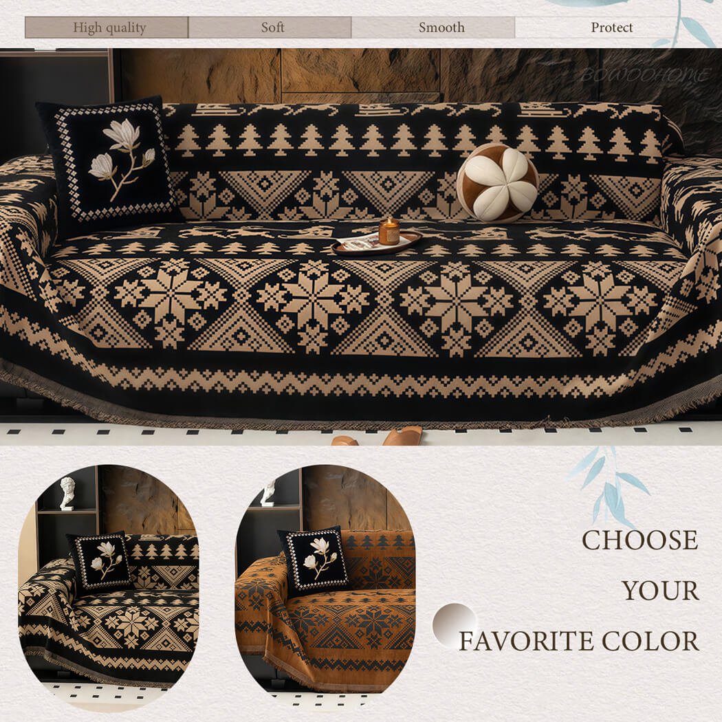 BowooHome ソファーカバー マルチカバー ソファ毛布 両面使用 おしゃれ 保護カバー 1人掛け～5人掛け対応 洗える ソファカバー 犬猫対策 防塵 キズ防止 お手入れ簡単 汚れ防止