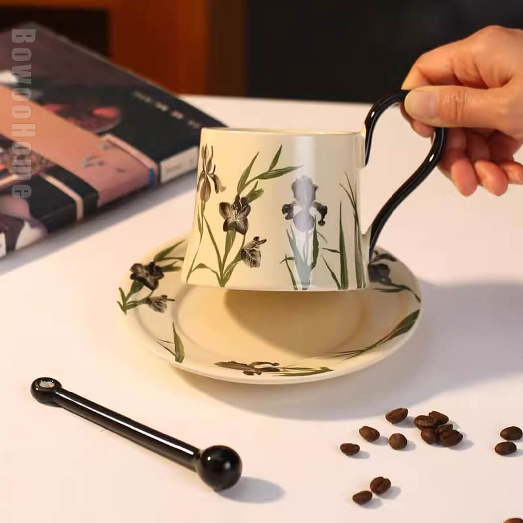 BowooHome コーヒーカップ ティーカップ コップ 磁器 店舗用 家庭用 ミルクティー 飲料 お茶 Coffee Cup 耐熱 耐冷 食洗器可 お手入れ簡単