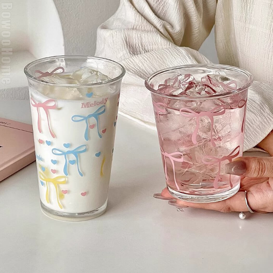 BowooHome グラス ガラスコップ コーヒー ティーコップ 耐熱 耐冷 食洗器可 お手入れ簡単 Coffee Cup