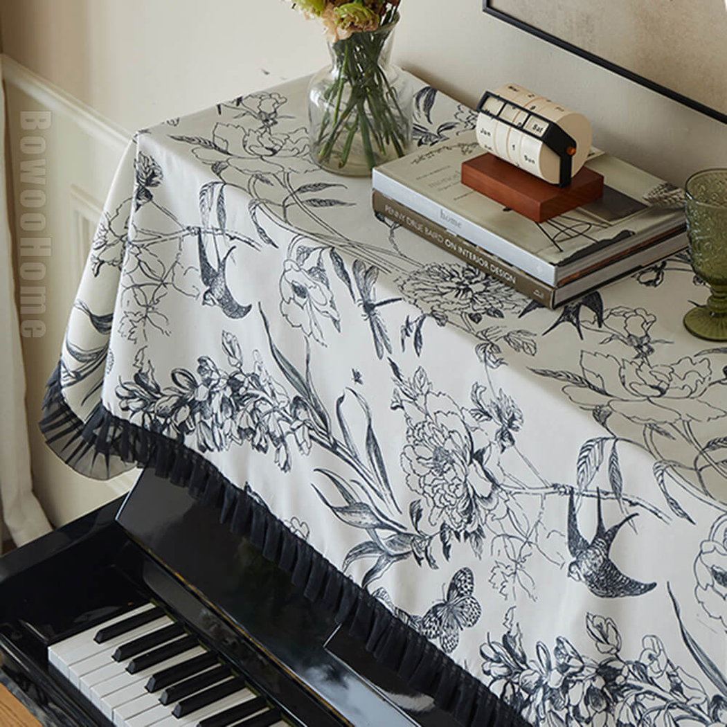BowooHome ピアノカバー トップカバー ピアノ 防塵カバー ピアノ保護 おしゃれ 簡約 エレガント アップライトピアノカバー アップライトピアノをホコリや傷から保護するピアノカバー