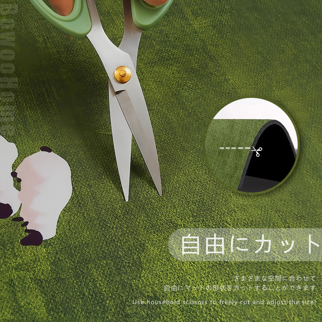 BowooHome バスマット ドアマット 吸水速乾 平らな表面 薄い キッチンマット 滑り止め付き 洗える 掃除しやすい