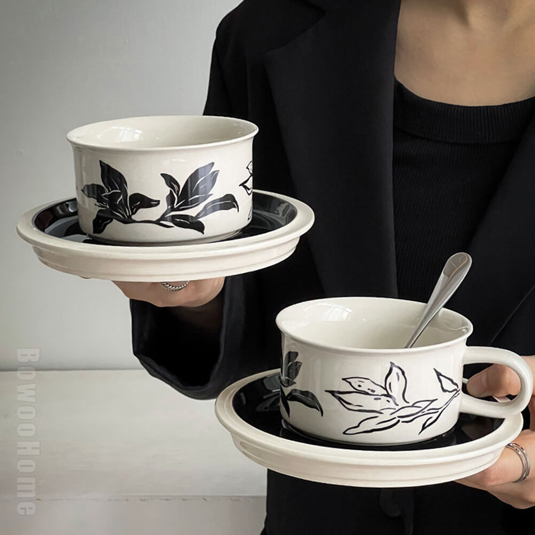 BowooHome マグカップ オシャレ 磁器 コーヒーカップ ティーカップ Coffee Cup カップ 耐熱 耐冷 食洗器可 お手入れ簡単